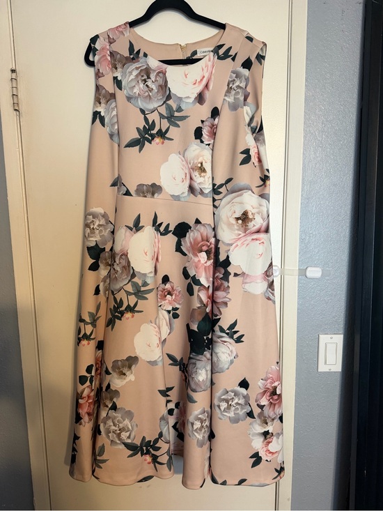 Calvin Klein Dresses & Skirts - Calvin Klein Rose Floral Fit & Flare Dress - Blush Pink